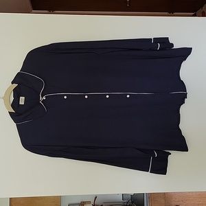 Wilfred pajama-style button down, navy, sz L